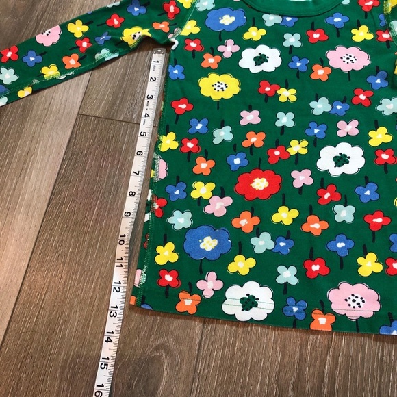 Hanna Andersson Green Floral Pajama Set Winter Long Sleeve Girls Size 120 US 6-7 - Picture 4 of 12